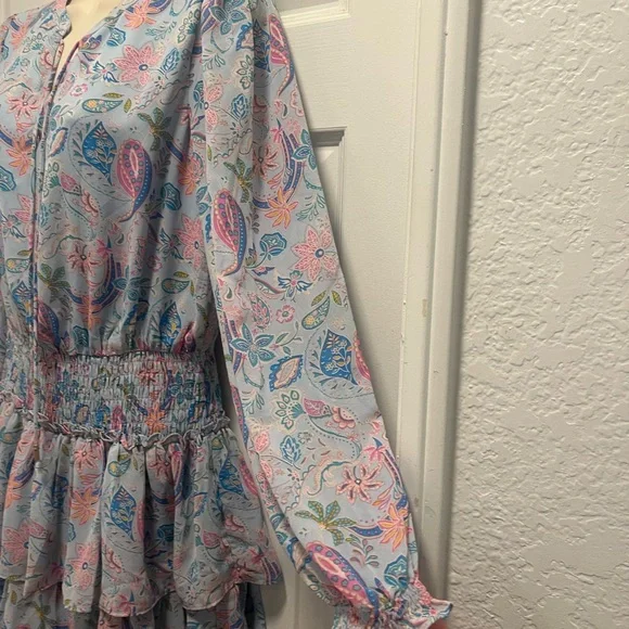 Skies are Blue Blue/Pink Paisley Print Dress - Small - NWT - Picture 7 of 13